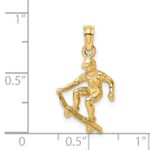 14K Solid Polished 3-D Skateboarder Charm - Image 3