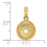 14k Solid Polished Domed Open-Backed Soccer Ball Charm - Image 3