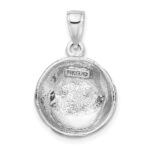 14k White Gold Polished Domed Open-Backed Volleyball Pendant - Image 3