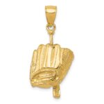 14K Polished 3-D Glove/Bat/Baseball Pendant - Image 3