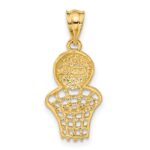 14K Basketball and Net Charm - Image 3