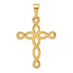 14k Polished Loop Cross Pendant