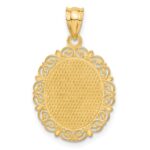 14k Solid Satin Polished Capricorn Zodiac Oval Pendant - Image 3