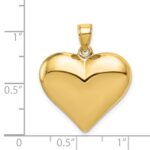 14K Polished 3-D Puffed Heart Pendant - Image 3