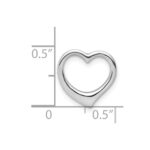 14K White Gold Polished Floating Heart Chain Slide - Image 5