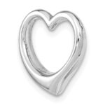 14K White Gold Polished Floating Heart Chain Slide - Image 4