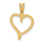14K Polished Open Heart Pendant - Image 3
