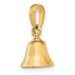 14k 3-D Moveable Bell Pendant - Image 4