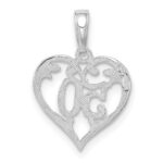 14k White Gold 50 in Heart Cut-out Pendant - Image 3