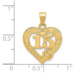 14k 15 in QUINCE ANOS Heart Frame Pendant - Image 4
