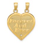 14k Reversible FOREVER AND EVER/FRIENDS 2-Piece Break-apart Heart Pendant