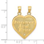 14k Reversible FOREVER AND EVER/FRIENDS 2-Piece Break-apart Heart Pendant - Image 4