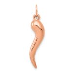 14k Rose Gold 3-D Italian Horn Charm