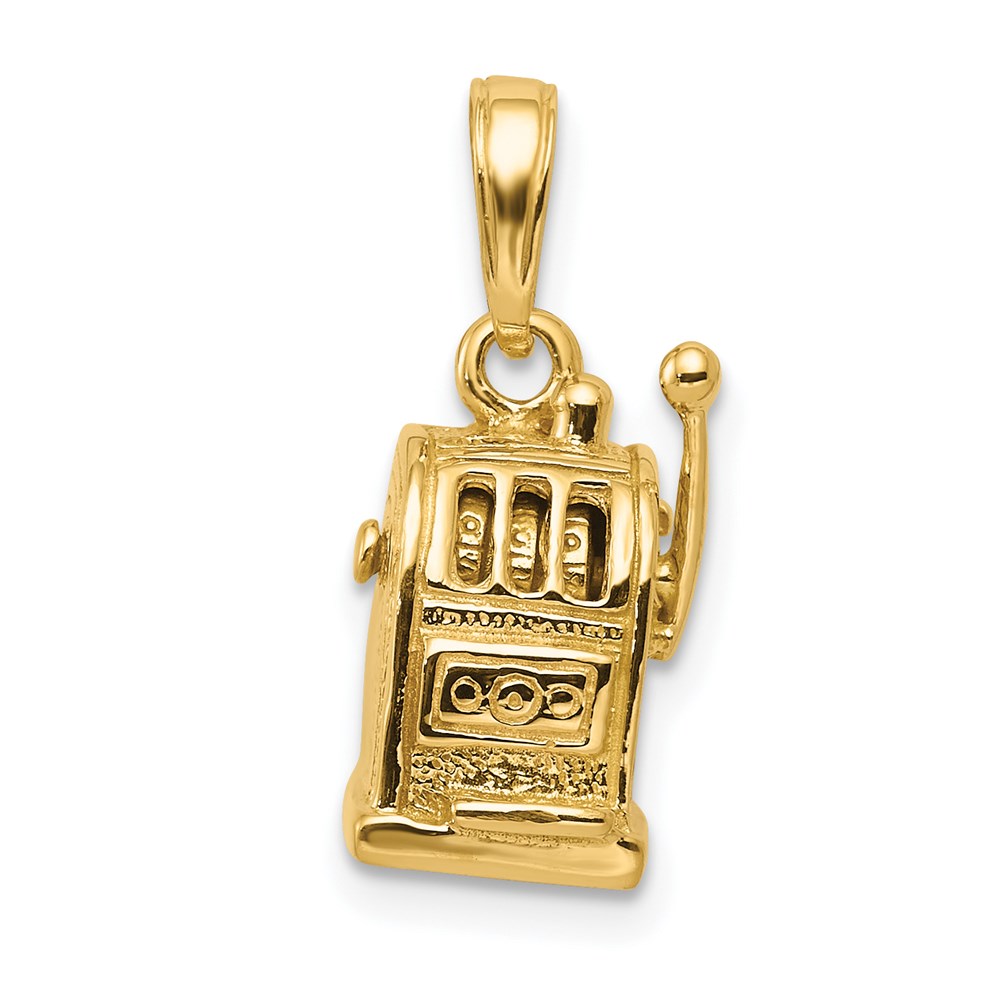 C3042.jpg 14k 3-D Moveable Handle Slot Machine Pendant - Image 1