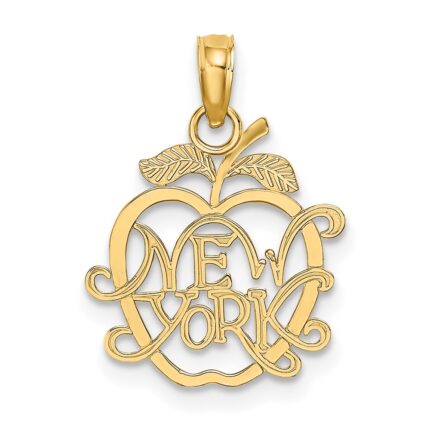 14k NEW YORK in Apple Cut-out Charm