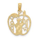 14k Cut-out NEW YORK with Statue of Liberty in Apple Charm - Image 3