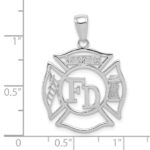14k White Gold FD MEMBER in Shield Pendant - Image 4