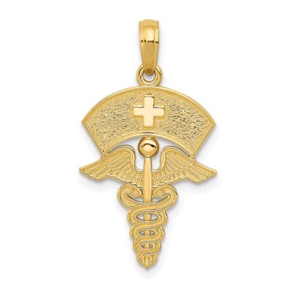 14k Caduceus with Nurses Cap Pendant