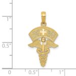 14k Caduceus with Nurses Cap Pendant - Image 4