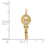 14K Polished 3D Rounded Top Key Charm - Image 4