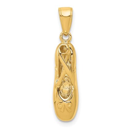 14k 3-D Ballet Slipper Pendant