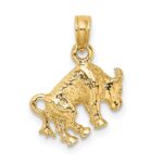 14k 3-D Taurus Zodiac Charm - Image 4