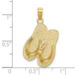 14k 3-D HAWAII ALOHA Double Flip-Flop Charm - Image 3