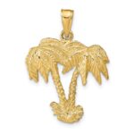 14k Double Palm Trees Pendant
