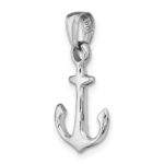 14k White Gold Anchor Pendant - Image 4