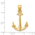 14k 3-D Anchor Pendant - Image 4