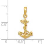 14k 3-D Anchor with Rope Pendant - Image 4