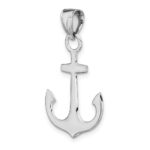 14K White Gold Polished 3-D Anchor Charm - Image 5