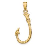 14k 3-D Fishing Hook Pendant - Image 3