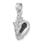 14K White Gold 3-D Conch Shell Charm - Image 5