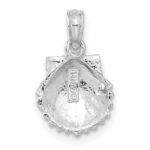 14k White Gold Scallop Shell Pendant - Image 3