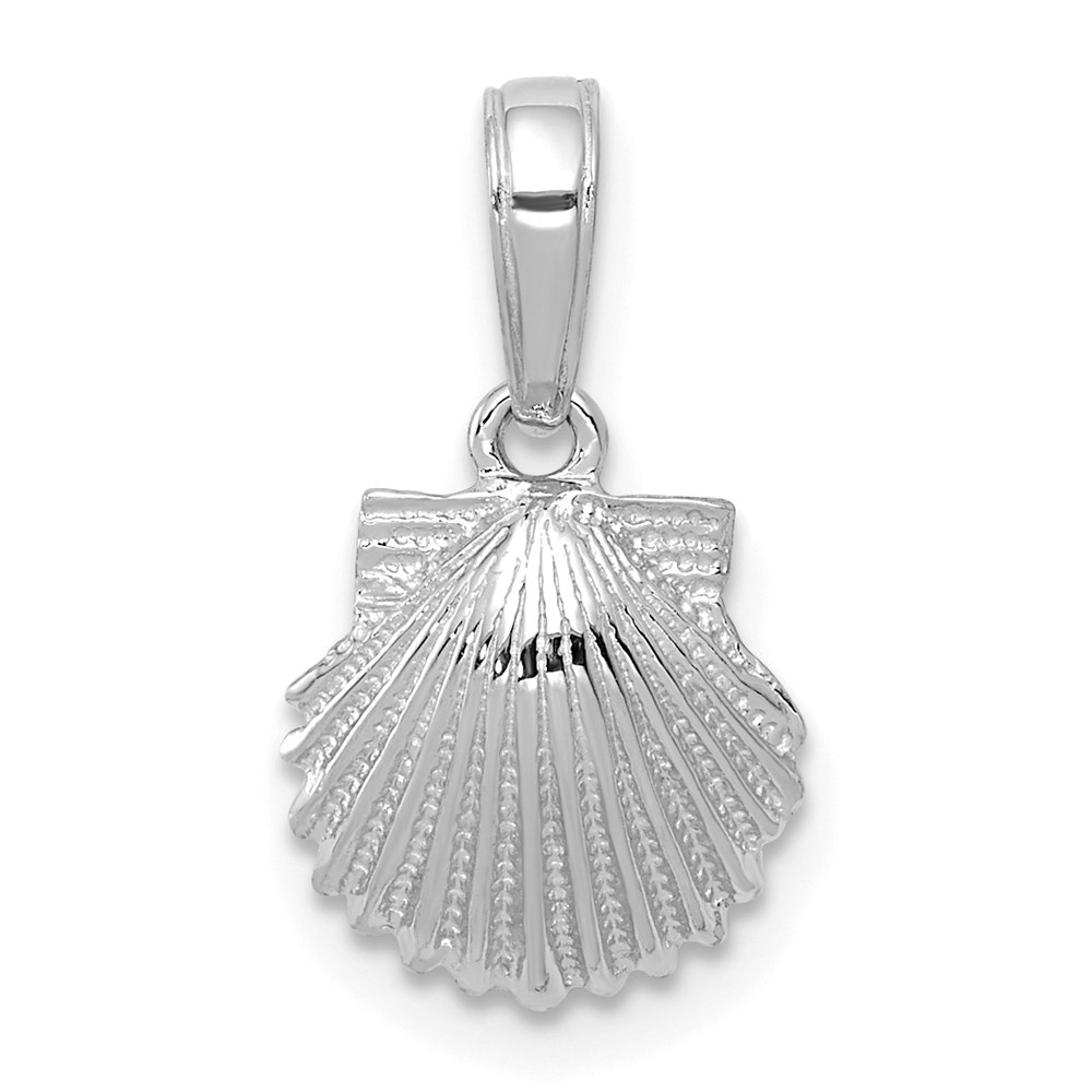 C3377W.jpg 14k White Gold Scallop Shell Pendant - Image 1