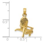 14K 3-D Adirondack Beach Chair Pendant - Image 4