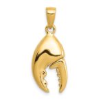 14K 3-D Moveable Stone Crab Claw Pendant - Image 3