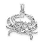 14K White Gold Blue Crab Charm - Image 3