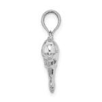 14K White Gold 3-D Puffed Dolphin Pendant - Image 2