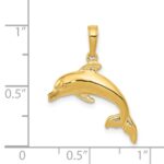 14k Dolphin Swimming Pendant - Image 3