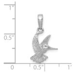 14k White Gold Hummingbird Pendant - Image 4