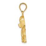 14k Satin Diamond-cut Dog Charm - Image 2