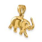 14k 3-D Polished Elephant Pendant - Image 5