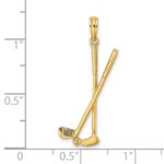 14k 3-D Double Golf Clubs with Ball Charm - Image 3