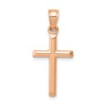 14k Rose Gold Polished Hollow Cross Pendant