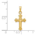 14k Fleur de Lis Hollow Cross Charm - Image 4