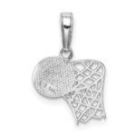 14K White Gold Basketball Hoop And Ball Pendant - Image 3