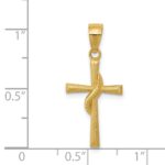 14k Polished Cross with Drape Pendant - Image 3