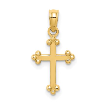 14k Budded Cross Charm